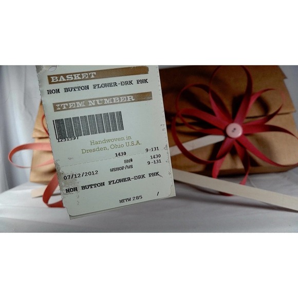 Longaberger Handmade Horizon of Hope Pink Button Flower - Set of 2 NIB - Picture 5 of 7